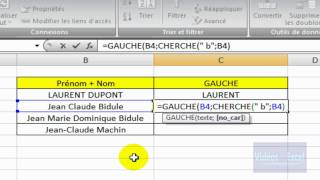 Excel 2007  Utilisez la fonction GAUCHE [upl. by Saba]