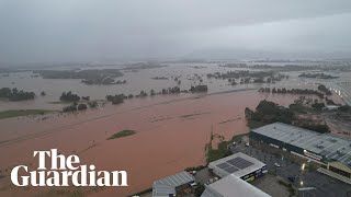 North Queensland floods drone vision shows Smithfield near Cairns under water [upl. by Ailuig]