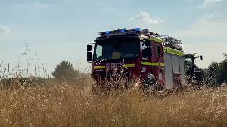 Fire crews leaving scene of significant grass fire during heatwave  Oxfordshire Fire amp Rescue [upl. by Acireed862]