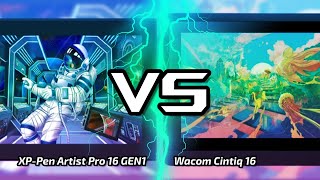 Wacom Cintiq 16 VS XPPen Artist Pro 16 GEN1 2024 Showdown [upl. by Sewell232]