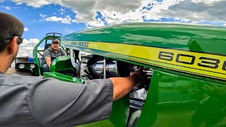 Tractor Pulling 2023 Warming up with “Real Deere Pro” Pro Stock Tractor Hillsboro Wisconsin [upl. by Kcirdde911]