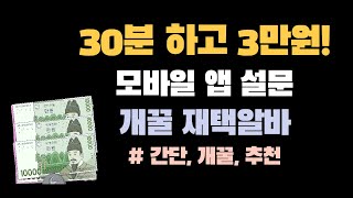 30분 잠깐 모바일 앱 설문과제 하고 3만원 버는 개꿀 단기 재택알바 [upl. by Layap]