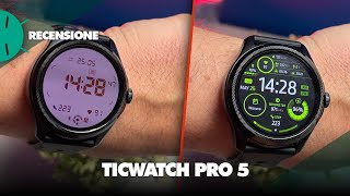 Recensione TicWatch Pro 5 lo smartwatch Android DEFINITIVO [upl. by Vinny]