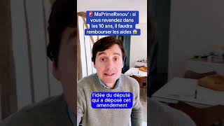 🚨Ma Prime Rénov’  si vous revendez le logement dans les 10 ans il faudra rembourser les aides 😱 [upl. by Erminna]