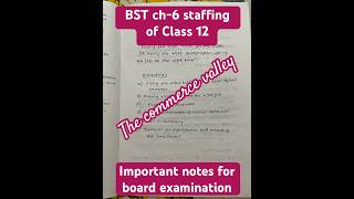 Notes of BST chapter 6 Staffing of Class 12th💯 exam education [upl. by Adyam]