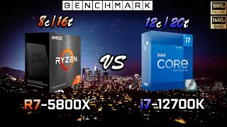 Ryzen 5800X vs Intel i7 12700K Benchmark  Test in 8 Games [upl. by Megdal]