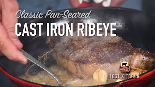 Make a Classic PanSeared Ribeye Steak Recipe [upl. by Alleyn]