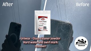 Uniwax Glass hard water stain remover ￼ car headlight Cleaner [upl. by Cordier]