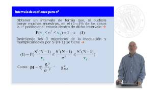 Inferencia respecto a una población normal Intervalo de confianza para la varianza   UPV [upl. by Odlaw481]