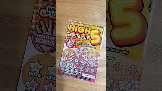 Trying my luck with HIGH 5 amp BEACH BUCKS scratchers today calotteryscratchers lotteryscratchers [upl. by Anallise392]