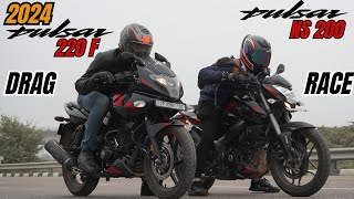 2024 Pulsar 220F vs Pulsar NS200 Drag Race [upl. by Anna]