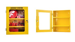 ตู้เหล็กเก็บอุปกรณ์ LOCKOUT STATION ขนาด 360x450x155mm [upl. by Pandora]