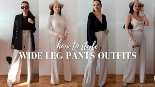 WIDE LEG PANTS OUTFIT IDEAS  STYLISH AND CLASSY WAYS TO STYLE PALAZZO PANTS [upl. by Jaffe]