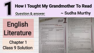 How I Taught My Grandmother To Read Class 9 English Literature Chapter 1 Question Answer [upl. by Arytas637]