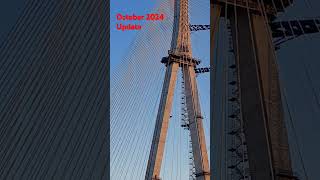 Gordie Howe Bridge American Tower closeup October 2024 gordiehowe michigancentralopen [upl. by Urban]