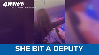 Southwest Airlines passenger bites kicks deputies while being removed from flight [upl. by Zoeller]