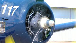 Engine Start Wright R1820 Cyclone on a T28 Trojan [upl. by Spielman]