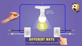 5 Maneras Diferentes para conectar el interruptor conmutador de 3 vías  Método de conexión [upl. by Cappello359]