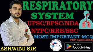 Respiratory SystemClass 10Biology upsc bpsc ntpc ssc cgl rrb mcq [upl. by Aralc635]