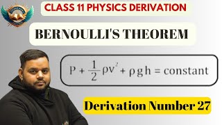 Bernoullis theorem class 11Bernoullis theorem class 11 derivation [upl. by Irallih]