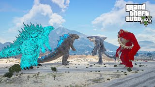 Godzilla Prime x Godzilla Titan vs ScarKing x Mutant Shark  GTA 5 [upl. by Dinesh192]