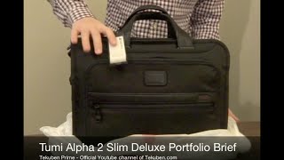 First Look Tumi Alpha 2 Slim Deluxe Portfolio Brief  Tekubencom [upl. by Odnam698]