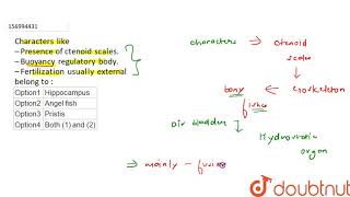 Characters like – Presence of ctenoid scales – Buoyancy regulatory body – Fertilization usually [upl. by Lezlie]