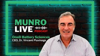 Dr Vincent Pluvinage  OneD Battery Sciences CEO  Munro Live Podcast [upl. by Esele]