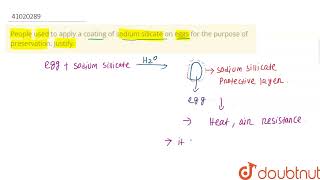 People used to apply a coating of sodium silicate on eggs for the purpose of preservation Justi [upl. by Autum]