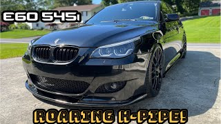 BMW E60 545i HPipe Loudness 5302022 [upl. by Eybba]