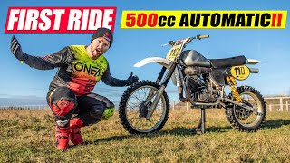 Riding an AUTOMATIC 500cc 2 Stroke Dirt Bike [upl. by Arlynne]