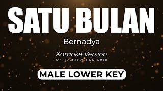 Satu Bulan  Bernadya Male Lower Key  Karaoke Yamaha PSR S910 Minus One Midi Song Band Version [upl. by Nifled]