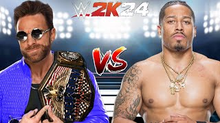 WWE 2K24 CARMELO HAYES VS LA KNIGHT FOR THE WWE UNITED STATES CHAMPIONSHIP BELT [upl. by Filia]