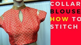 सिंपल कालर ब्लाउज कटिंग और सिलाई  2  simple collar blouse cutting and stitching  2 [upl. by Abisha]