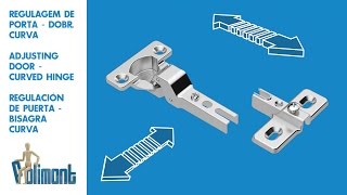 Regulagem de porta  dobradiça metálica curva  POLIMONT [upl. by Nonnel607]