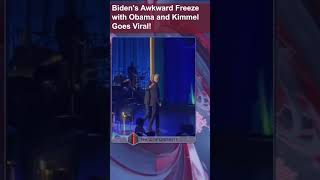 Biden Freezes MidGreeting with Obama and Kimmel [upl. by Salazar606]