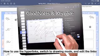 GoodNotes amp Keynote How to use the hyperlinks switch to drawing mode and edit the links [upl. by Ahseinat]