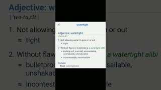 Watertight word meaning howtolearnwordmeaning [upl. by Asilem]