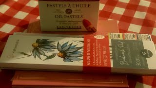 Sennelier Oil Pastels and Unwrapping of Hahnemuhle Bookmark Set [upl. by Gnilrits]