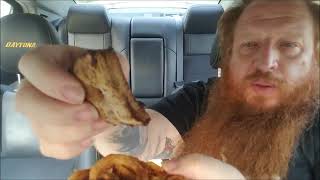 quotFast Food Fat Manquot episode 72  Carls Jr Baby Back Rib Burger  Review  Mukbang [upl. by Nuahc]