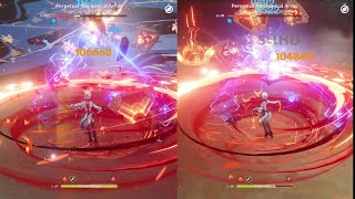 Arlecchino  Kazuha vs Sucrose damage comparison [upl. by Colyer274]