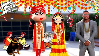 Shinchan Get Married in GTA 5  Franklin Celebrating Shinchan Wedding  Gta 5 Tamil [upl. by Ynamrej]