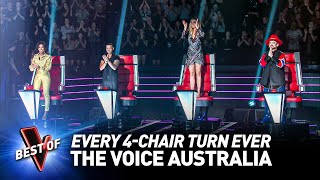 Every Single 4CHAIR TURN Blind Audition EVER on The Voice Australia  Giga Compilation [upl. by Asseram]