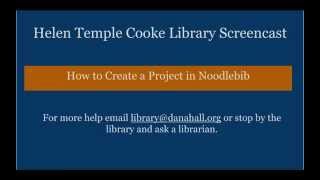 How to Create a Project in NoodleTools US [upl. by Arihaj]