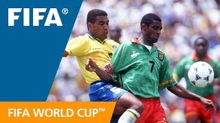 Cameroon 03 Brazil  1994 World Cup  Match Highlights [upl. by Mattah]