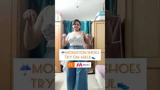 ☔Monsoon Shoes  Try On Haul 👟  myntra myntrahaul shoes ytshorts fashion monsoon supershy [upl. by Silvie175]