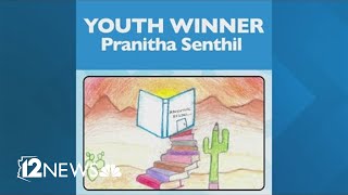 Peoria students win Peoria library card design contest [upl. by Ahtiek]