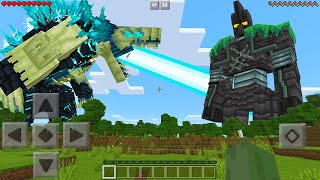 I Found WARDENZILLA vs GOLEM KONG in Minecraft Pocket Edition Kaiju Craft Addon [upl. by Tatia]