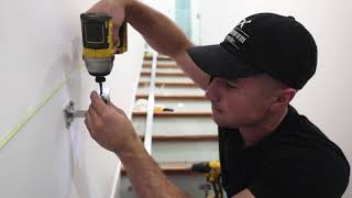 How to install a stainless steel wall mounted stair handrail DIY by Optimum Works [upl. by Annayhs]