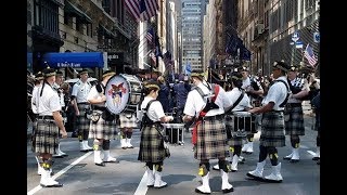 New York Tartan Day Parade 2019 NYC Celebrating Scotland [upl. by Airdnekal]